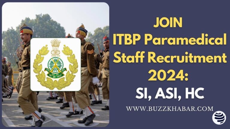 ITBP Paramedical Staff Recruitment 2024
