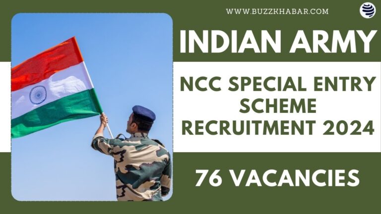Indian Army NCC Special Entry Scheme Recruitment 2024