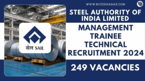 SAIL Management Trainee Technical Recruitment 2024